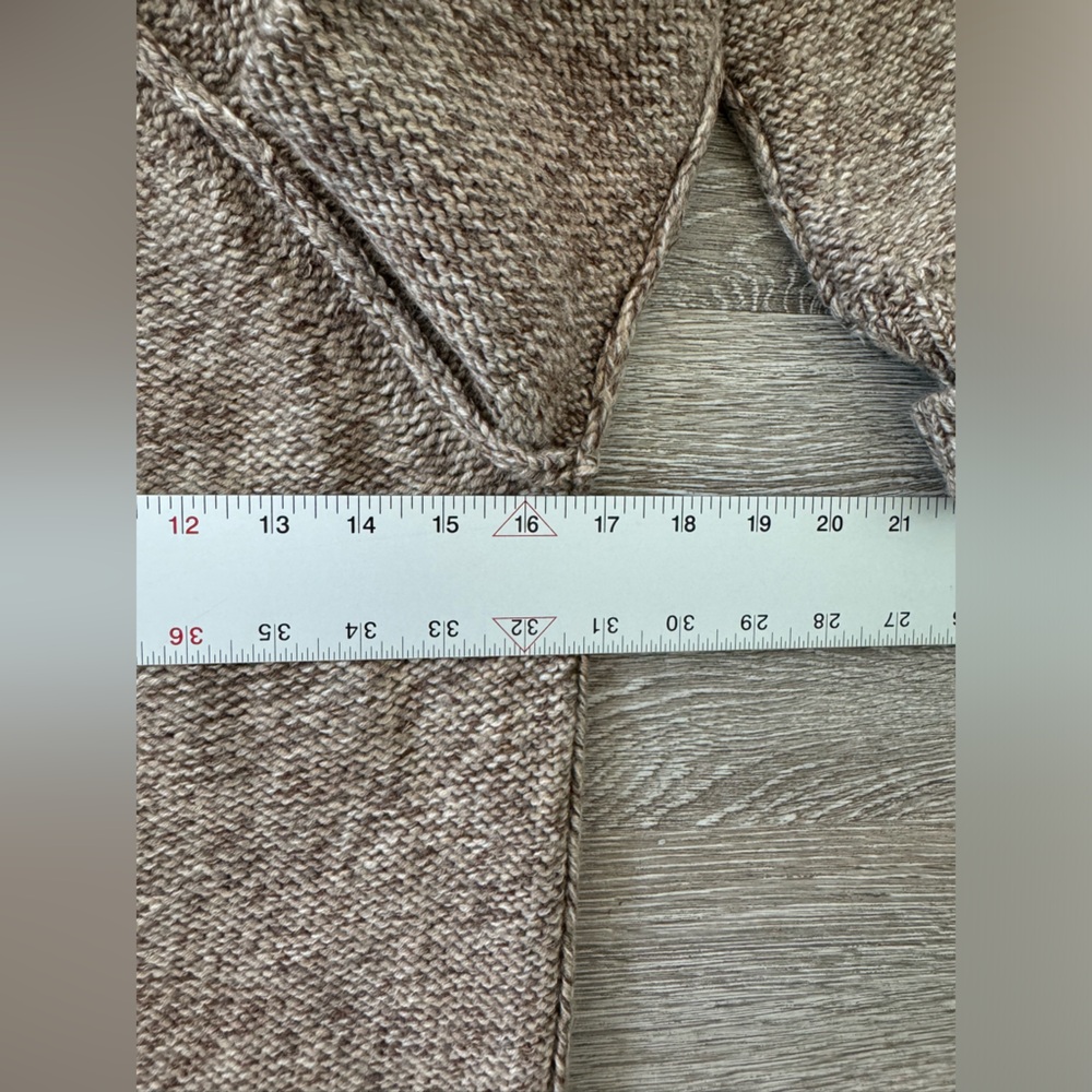 Tory Burch EUC 100% Wool Knit Turtleneck Roll Neck Sweater Size S Beige Brown - Picture 9 of 10